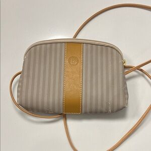 Fendi Beige and Tan Striped Crossbody Bag